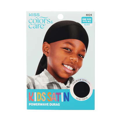 KISS Colors &amp; Care Kids Satin Premium Silky Powerwave Durag - Black