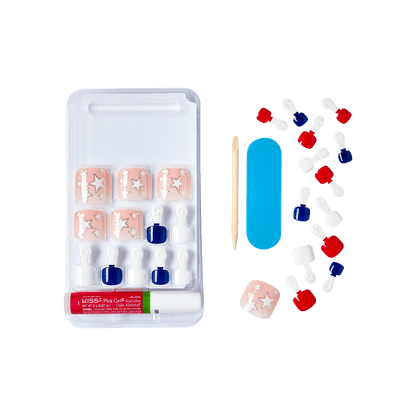 KISS Gel Fantasy Patriotic Toenails – Swag
