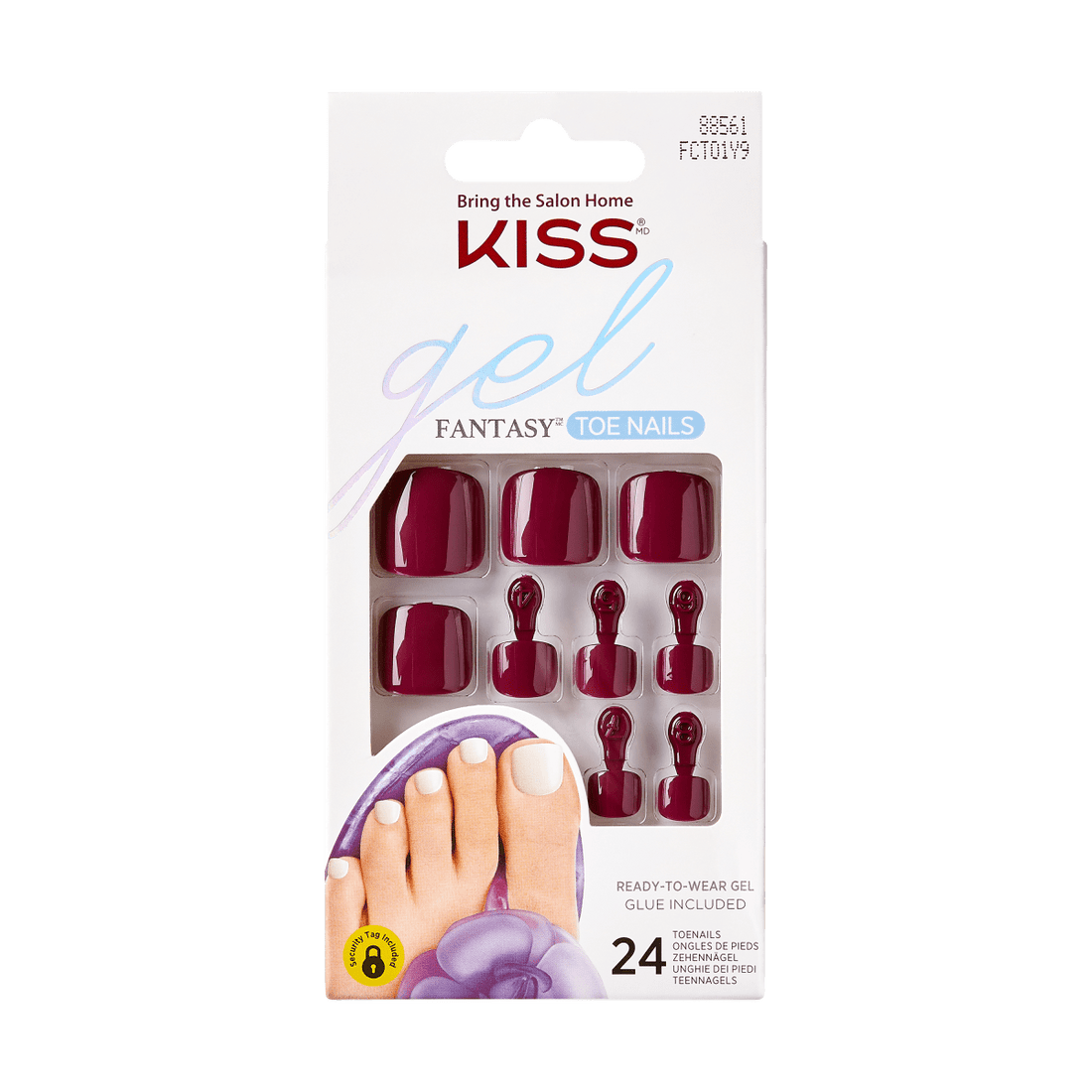 KISS Gel Fantasy Toenails- Raspberry