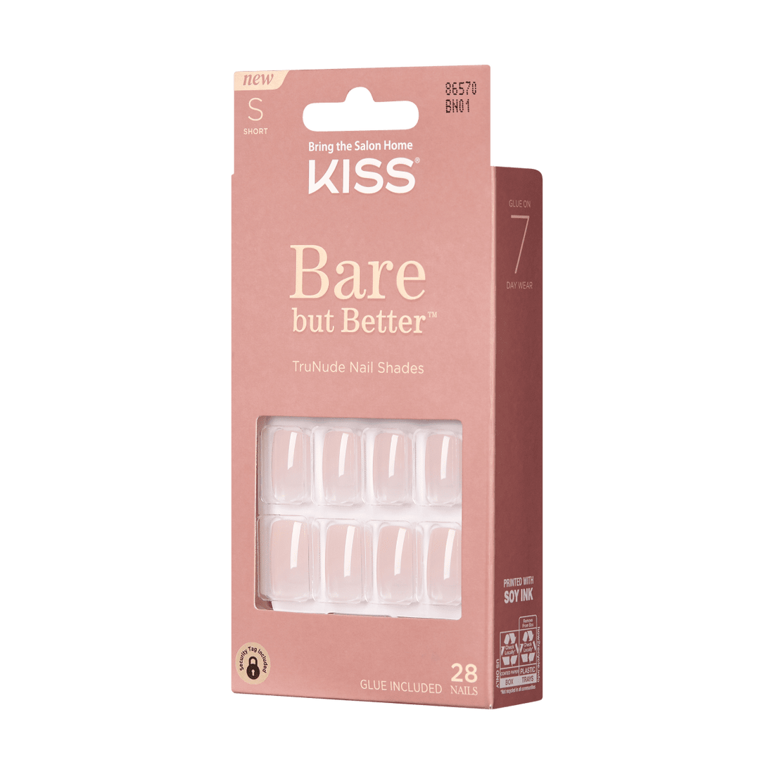 KISS Bare but Better Press On Glue Nails - Nudies