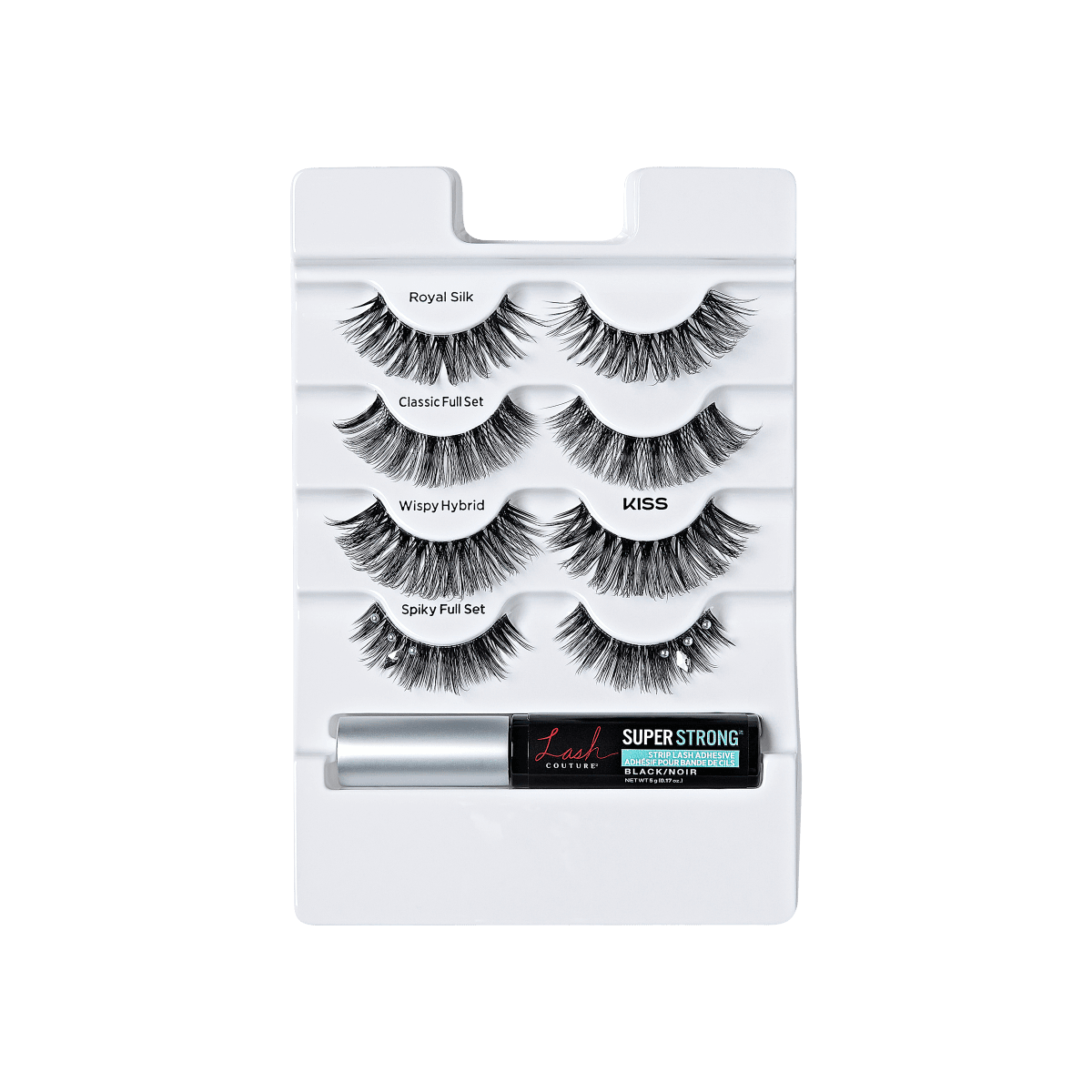 KISS Lash Couture Luxtension, False Eyelashes, Spiky Jewel, 14mm-16mm-18mm, 4 Pairs