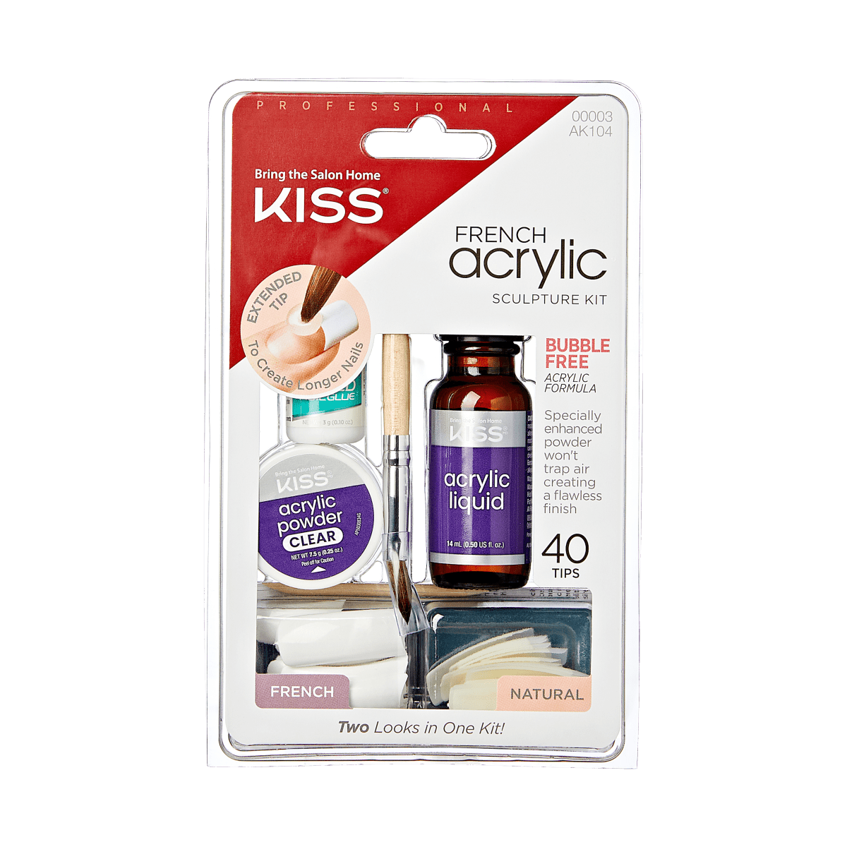 KISS Salon Dip Nail Kit Professional Dipping System Acrylic Strength 40  Tips. | eBay