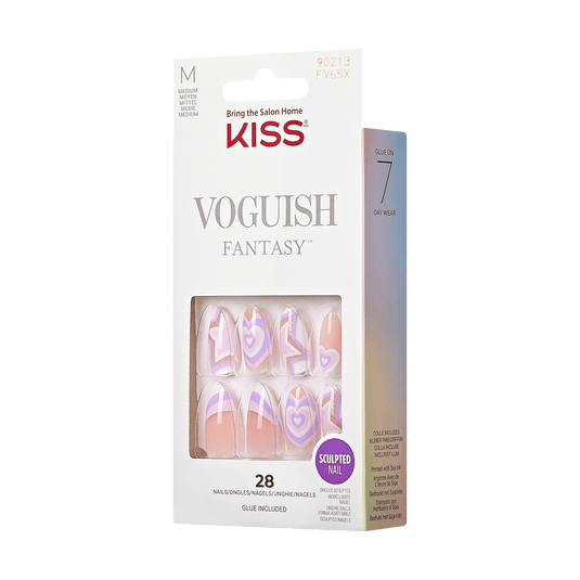 KISS Voguish Fantasy PressOn Nails, Purple & Pink, Medium Length, Almond Shape, 31 Ct. KISS USA