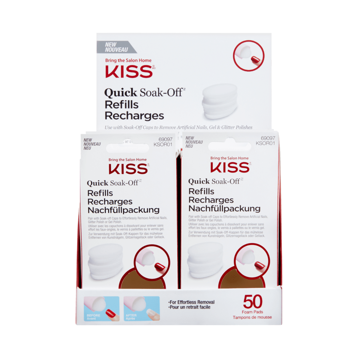 KISS Quick Soak-Off Refills 50-CT
