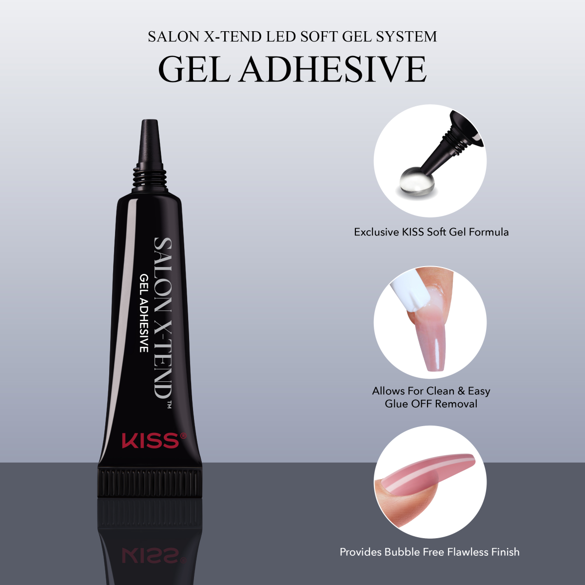 KISS Salon X-tend Soft Gel Adhesive DIY LED Nail Extensions System, 10mL  (0.33 US fl. Oz.) – KISS USA