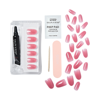 KISS Salon X-tend LED Soft Gel System Color Nails, Solid Pink, Medium ...
