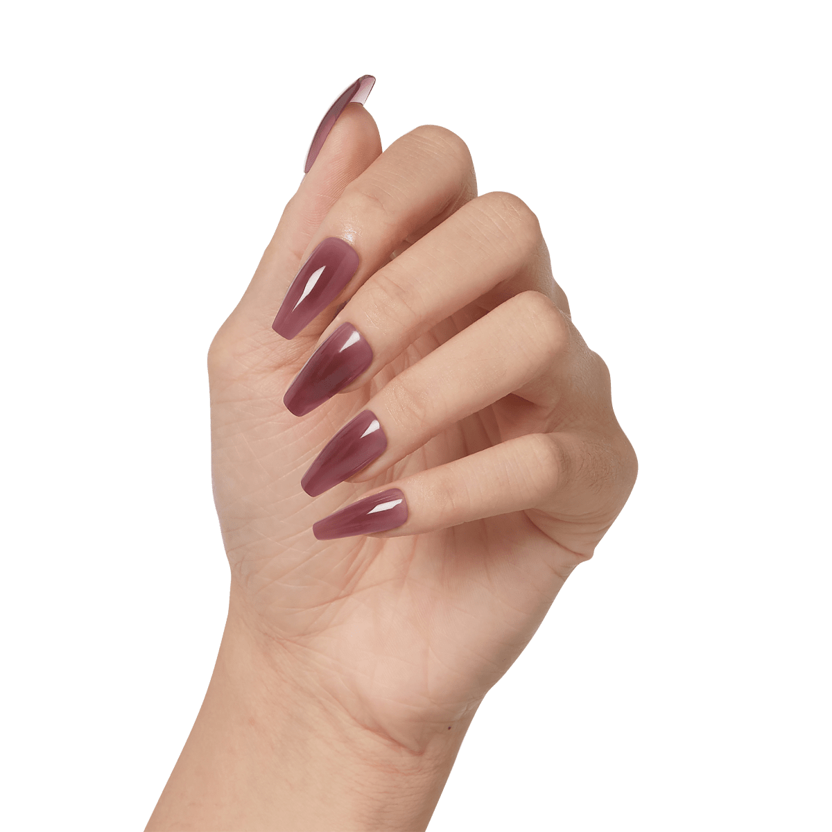 KISS Salon X-tend, Press-On Nails, Fiat, Purple, Long Coffin, 30ct