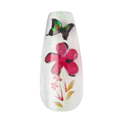 KISS Gel Fantasy, Press-On Nails, Jelly Cookie, Pink, Long Coffin, 28ct