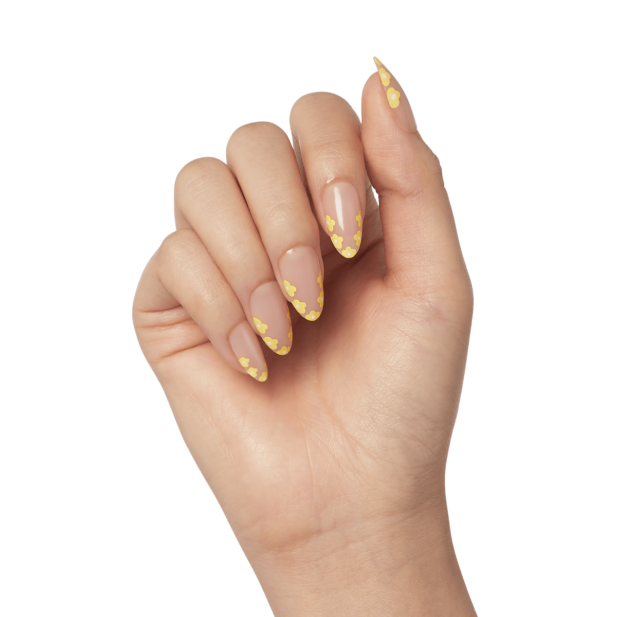 Fake Nails Yellow Floral Detachable Artificial False Nail Tips Long  Ballerina | eBay