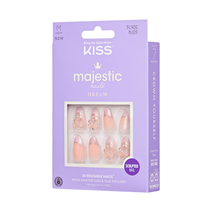 KISS Majestic, Press-On Nails, Maestro, Pink, Med Almond, 30ct – KISS USA