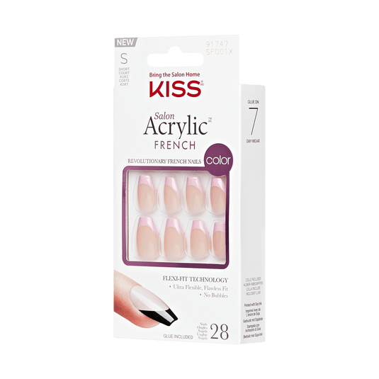 Salon Acrylic French Color Valentine Nails - Sprinkles