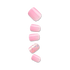 Set of five wide-fit press-on nails in a soft pastel pink shade, including one accent nail with iridescent glitter and hexagonal sequins.