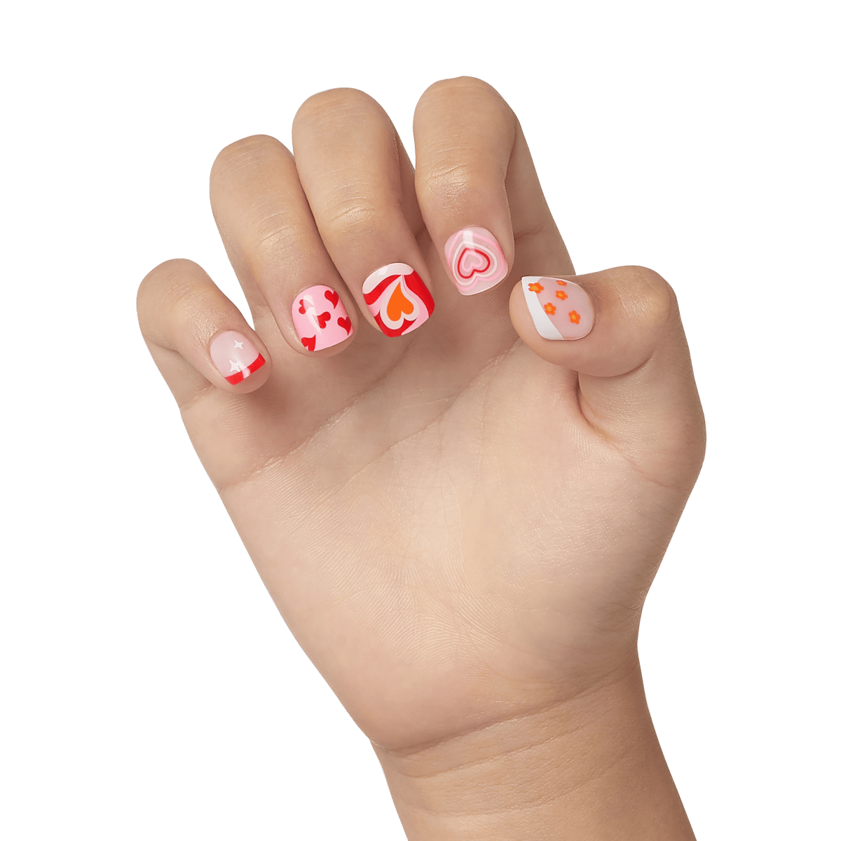 Buy NYAMAH SALES Kids Girls Press on Nails Children Acrylic Fake Nails,  Lovely Press on French Fake Nails for Kids Girls Christmas Gift Nail Design  Decoration - 96pc, Multi Design & Color.