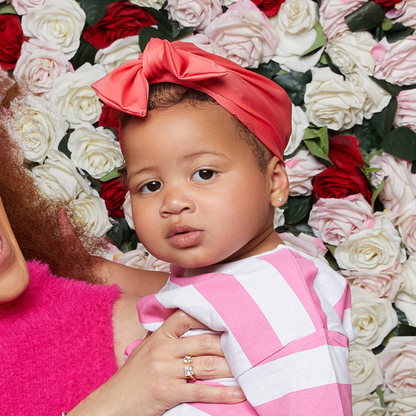 Toddler Top Knot Bow Coral Pink Pre-Tied12-36 months - Image 3