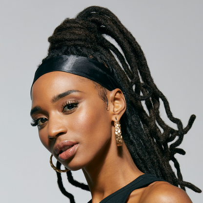 Silky Satin Edge Scarf Black 60"L x 4"W - Image 4