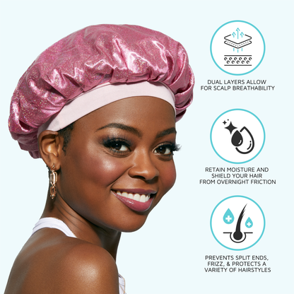 Satin Bonnet Cap Black ReversibleSuper Jumbo Double Wear - Image 8