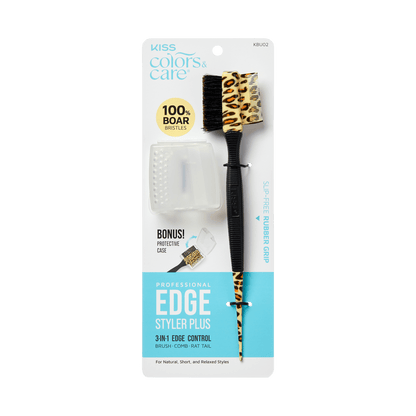3 -in-1 Edge Styler Plus Boar Bristle + Protective Case Leopard - Image 2