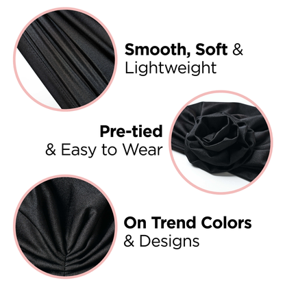 Pre-Tied Top Knot Black One Size - Image 9