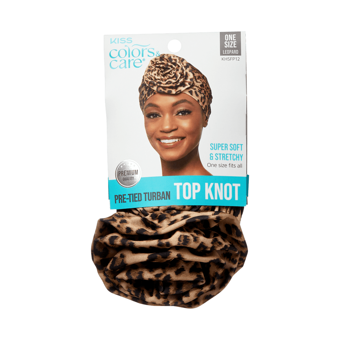 KISS Colors &amp; Care Pre-Tied Turban Top Knot - LEOPARD