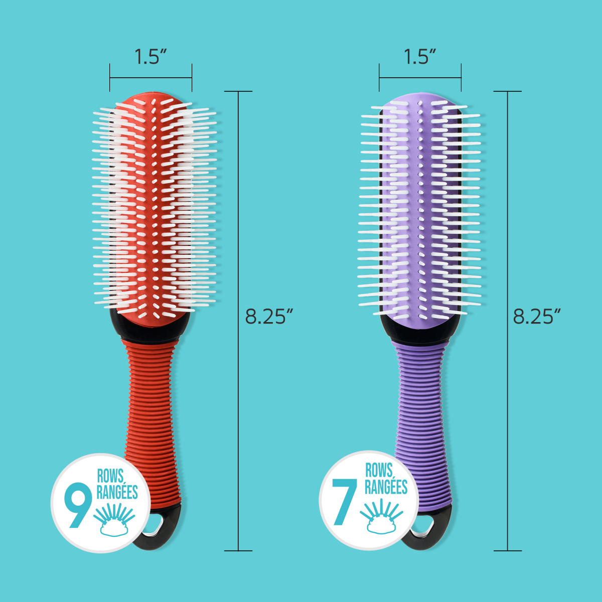 KISS Colors &amp; Care Professional Detangling Non-Slip Brush - Purple