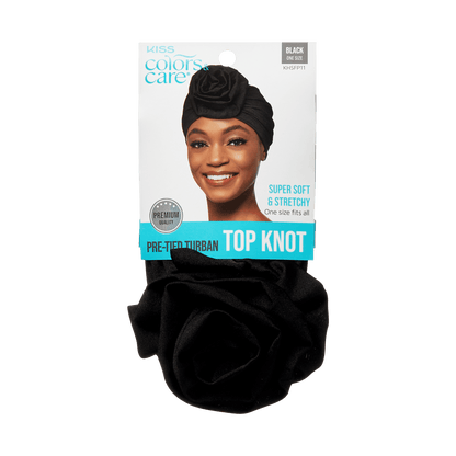 Pre-Tied Top Knot Black One Size - Image 2