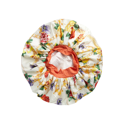 KISS Colors &amp; Care Crepe Satin Reversible Hair Bonnet, Super Jumbo - Floral Design
