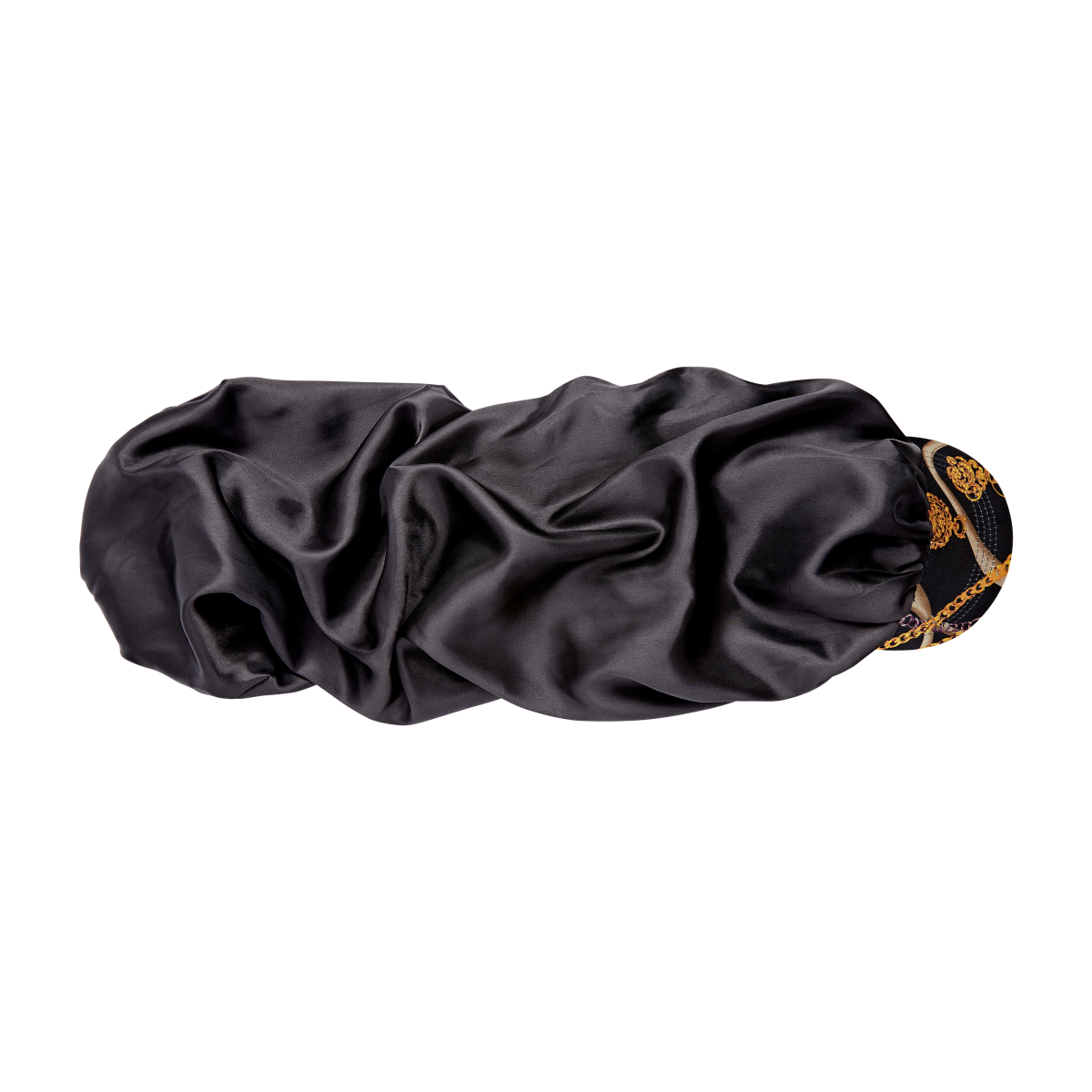 Silky Satin Visor Bonnet Cap - Braid Black