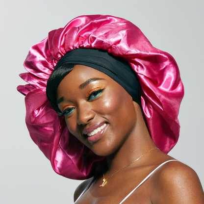 Satin Bonnet Cap Black ReversibleSuper Jumbo Double Wear - Image 3