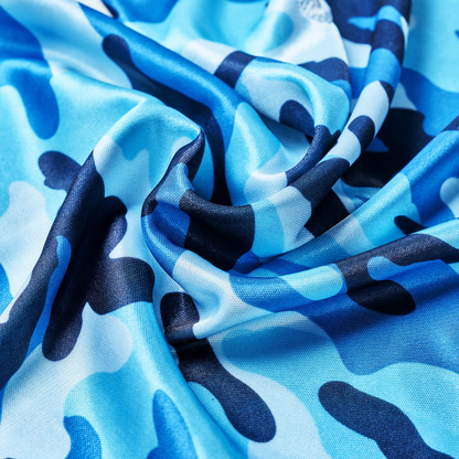 Power Wave Blue Camo Satin Durag One Size - Image 6