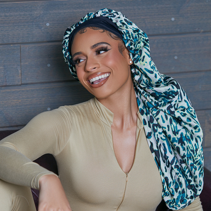 Braid Bonnet Cap Exotic Leopard Reversible24in Long - Image 4