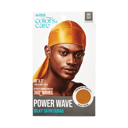 Power Wave Satin Durag  Gold