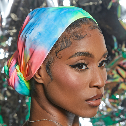 Soft Satin Wrap Scarf Tie Dye 60"L x 16"W - Image 4