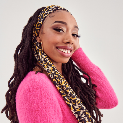 Soft Satin Wrap Scarf Leopard 60"L x 16"W - Image 4