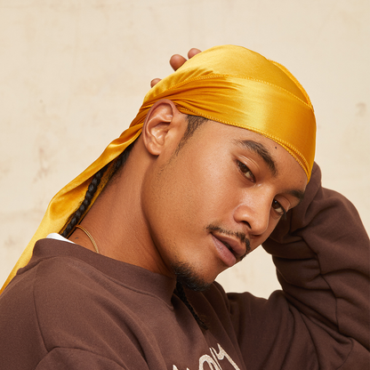 Power Wave Gold Satin Durag One Size - Image 4
