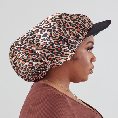 Visor Satin Hair Cap XL Leopard - Image 4
