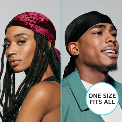 KISS Colors &amp; Care Power Wave Velvet Luxe Durag, Burgundy