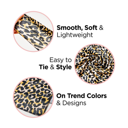 Soft Satin Wrap Scarf Leopard 60"L x 16"W - Image 9