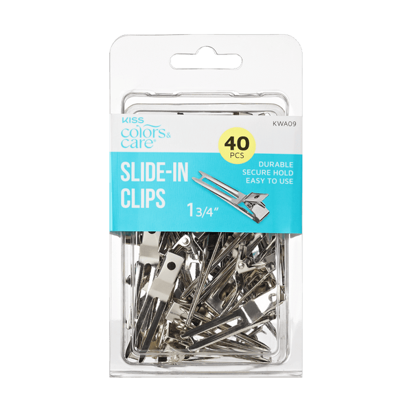置物 kiss paper clip KISS Colors & Care Slide-In Metal Hair Styling Prong Clips, 1.75