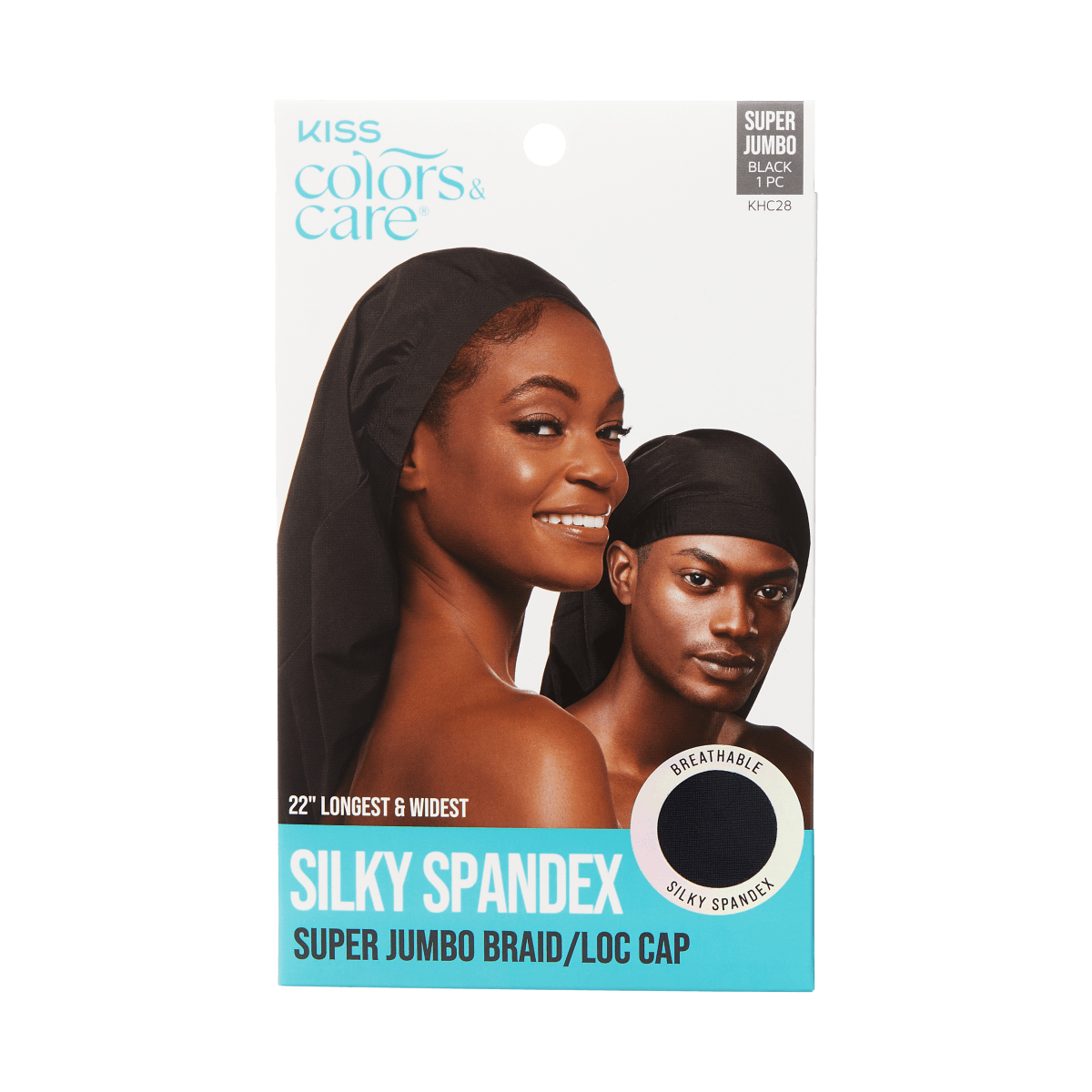Silky Spandex Braid/Loc Cap, Super Jumbo – Black