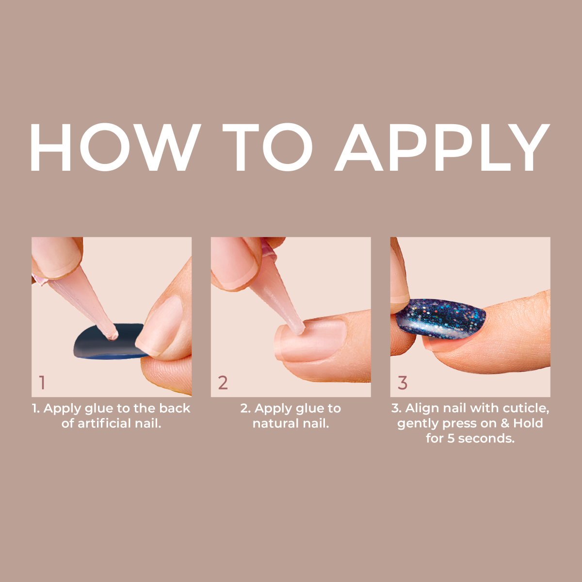 KISS Gel Fantasy Press On Glue Nails - Night After