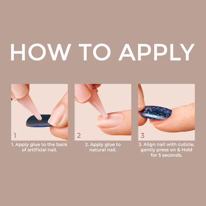 KISS Gel Fantasy Press On Glue Nails - Night After