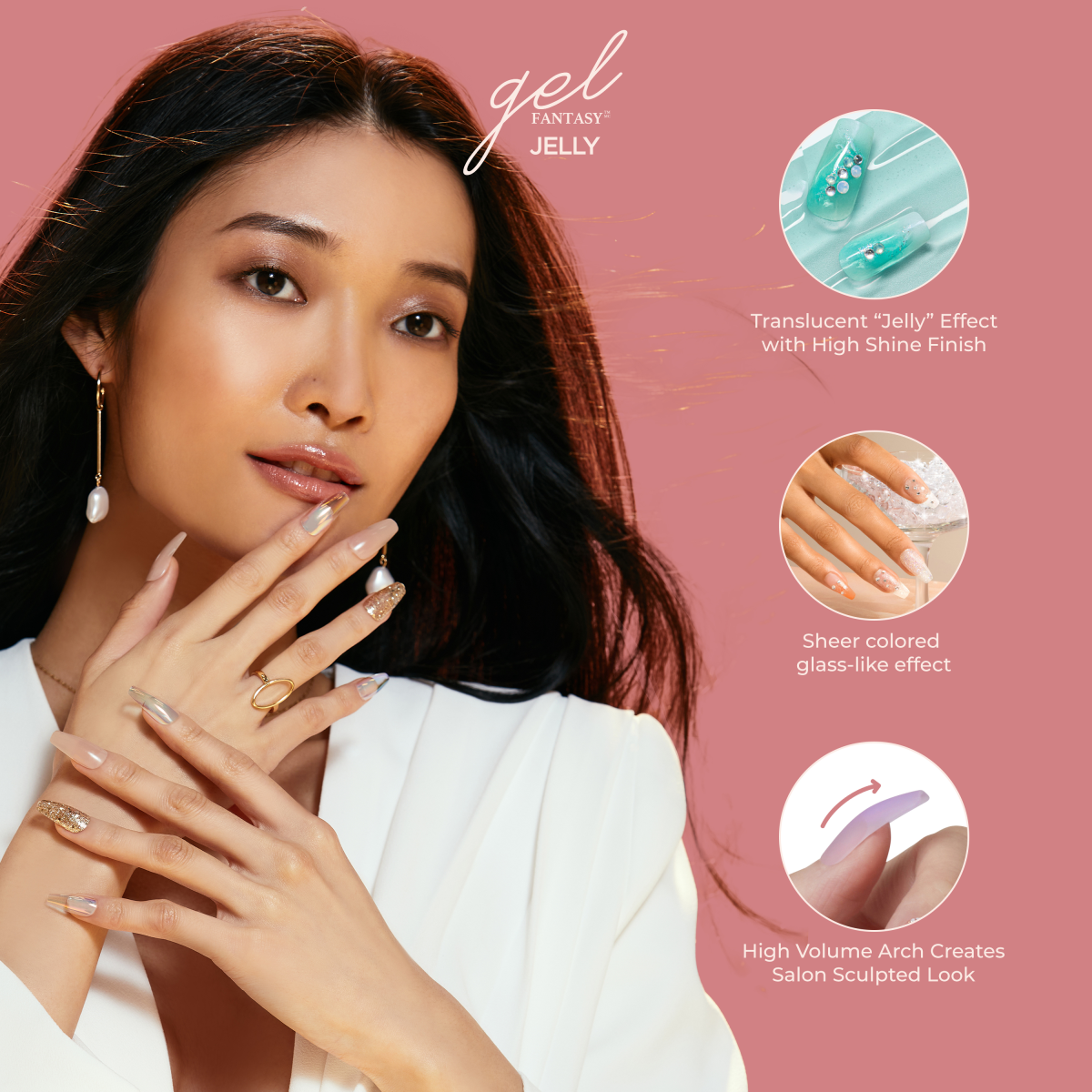 KISS Gel Fantasy Jelly Press On Glue Nails - Fun &amp; Jelly