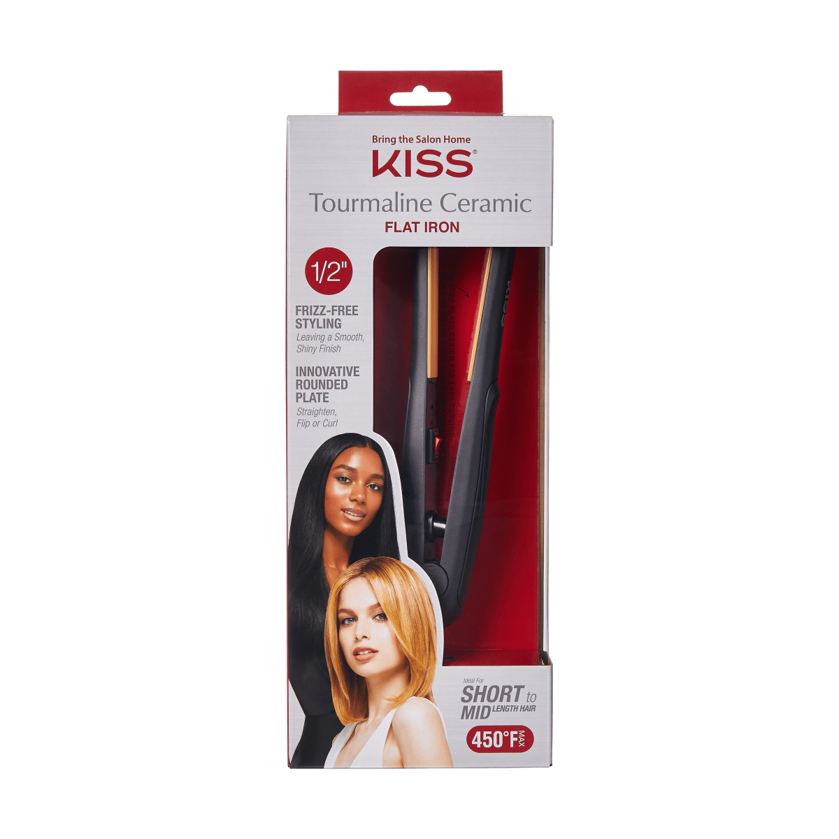 KISS Tourmaline Ceramic Flat Iron, 1/2&quot;