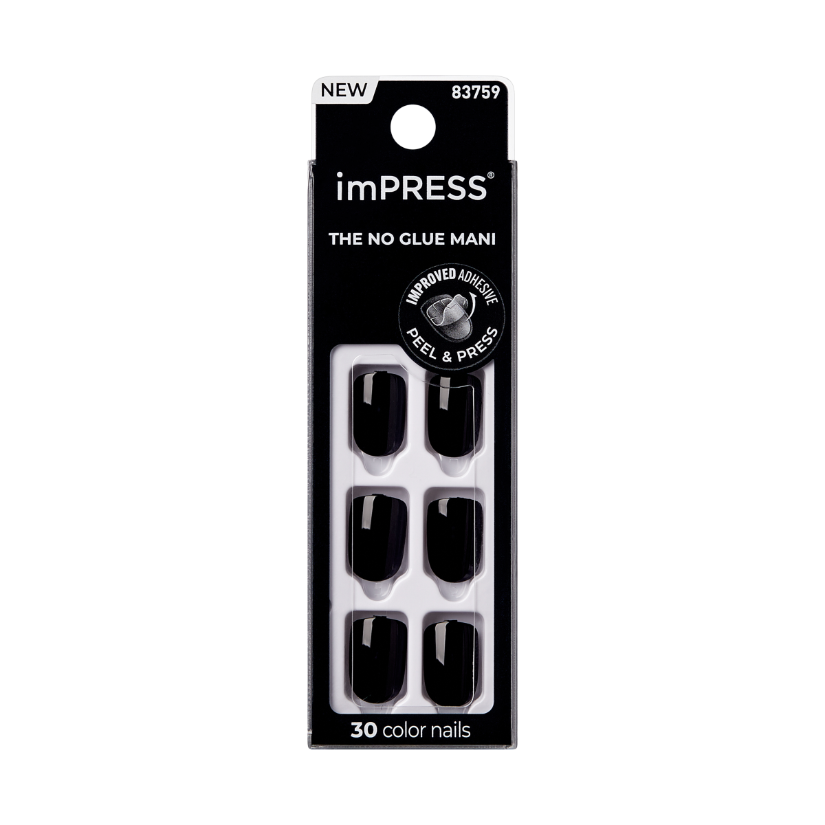 imPRESS Color Press-On Nails - All Black