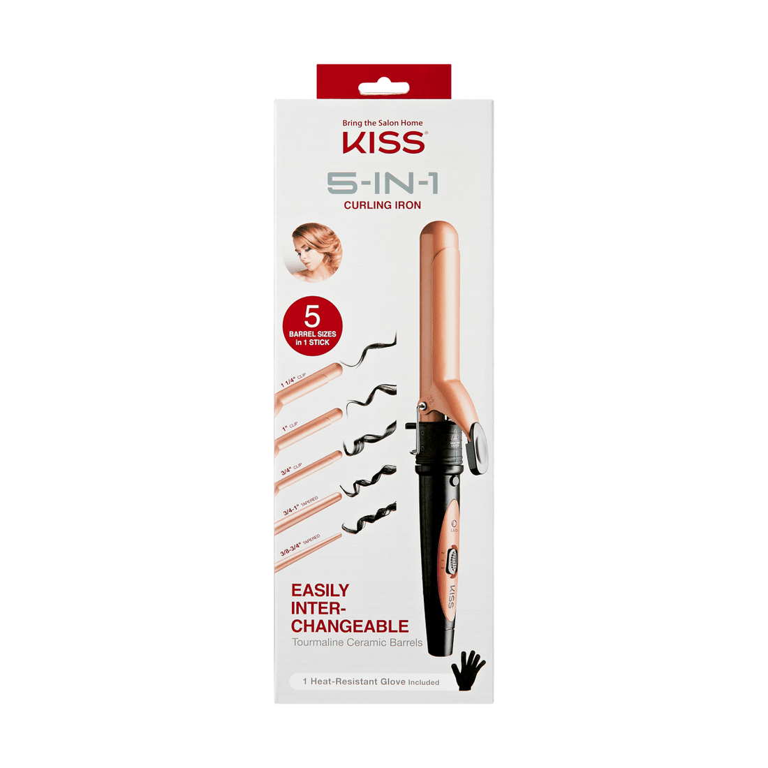 KISS 5-In-1 Interchangeable Curling Iron