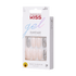 KISS Gel Fantasy Collection long length press-on nails in nude and silver glitter, 24 nails included with glue, wearable up to 7 days.