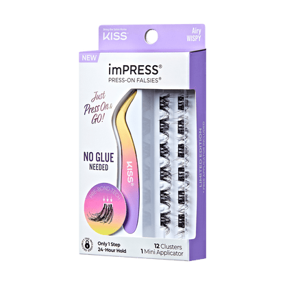 imPRESS Falsies Self Adhesive Eyelashes, 12 Lash Clusters + Applicator - Airy