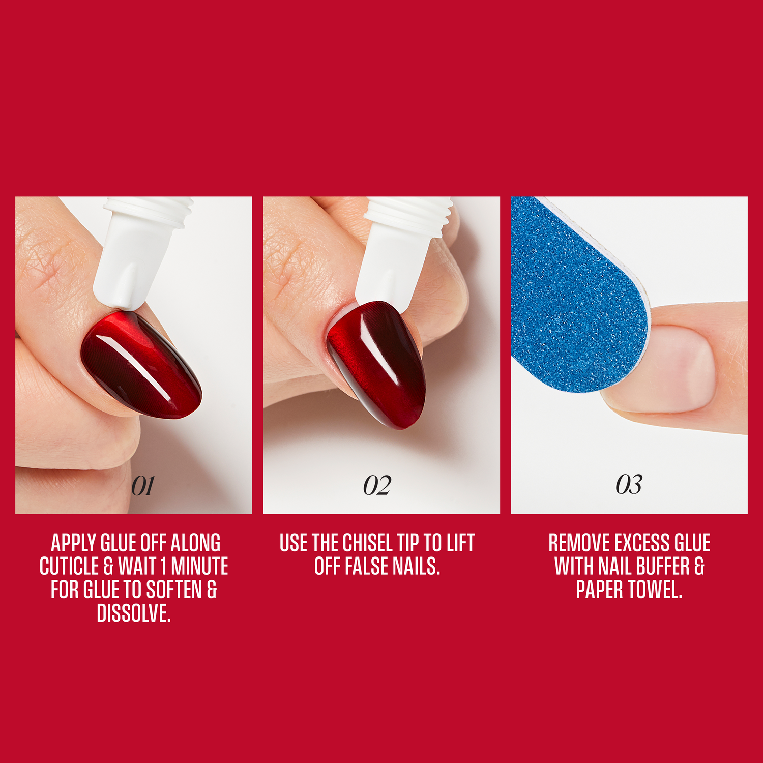 KISS Glue OFF Press On Nails Remover 3-Pack