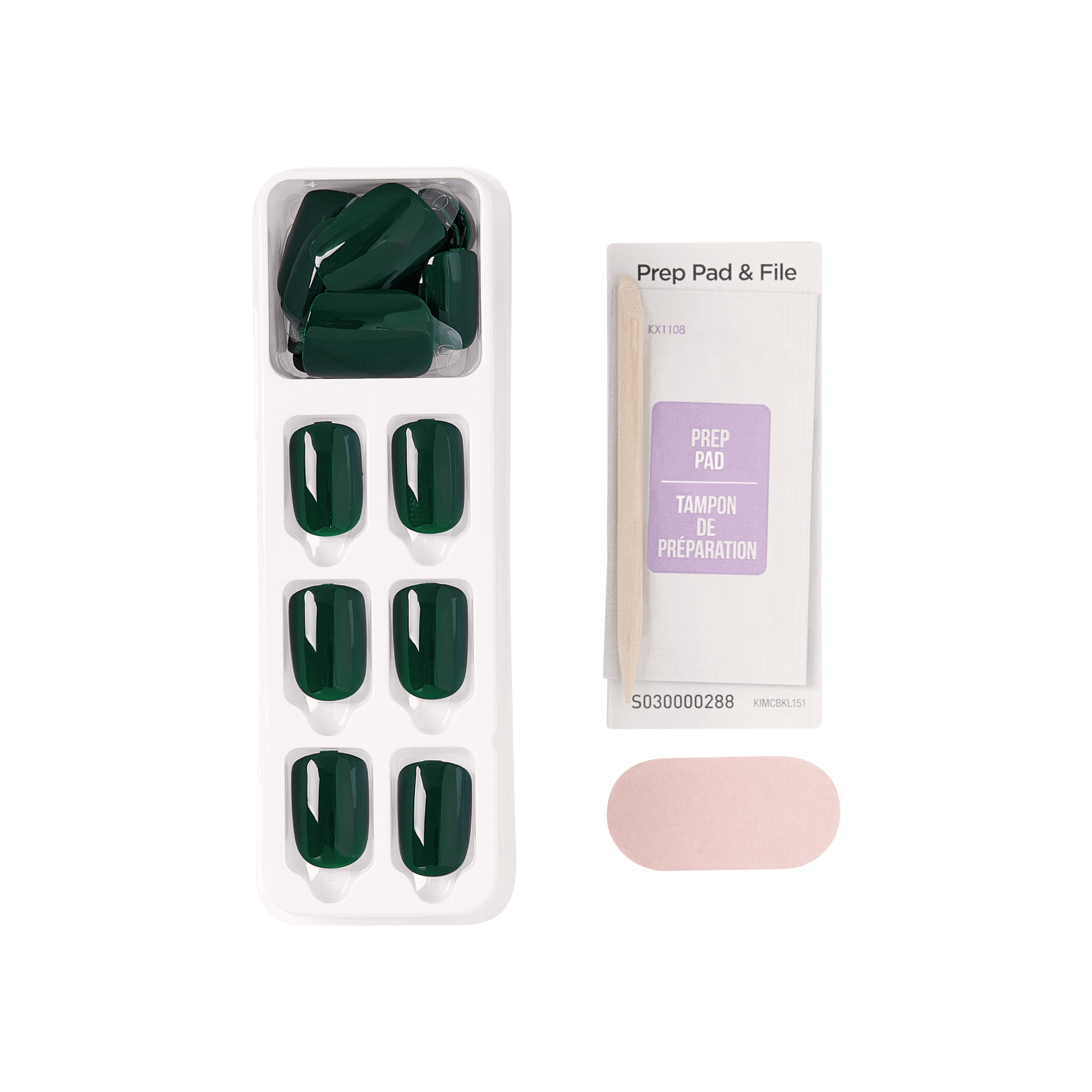 Impress Color No Glue Fake Press On Nails - Stand Out | Solid, Green, Short, Squoval, Manicure