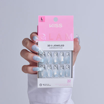 KISS GLAM 3D &amp; Jewel Press On Glue Nails  - Seraphic